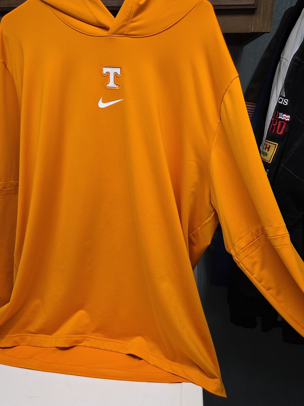 Nike Orange Dri-FIT Pullover Hoodie with Black Swoosh Tag